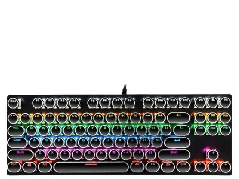 T-Wolf T12 87-key wired USB colorful punk keycap retro Lightweigh
