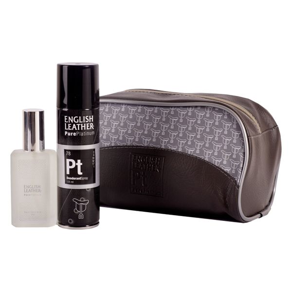 English Leather Pure Platinum Toiletry Bag with Edt and Deodorant