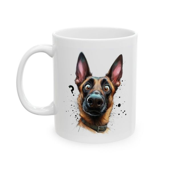Dog Mug - Dog Head Illustration With Collar And Question Mark