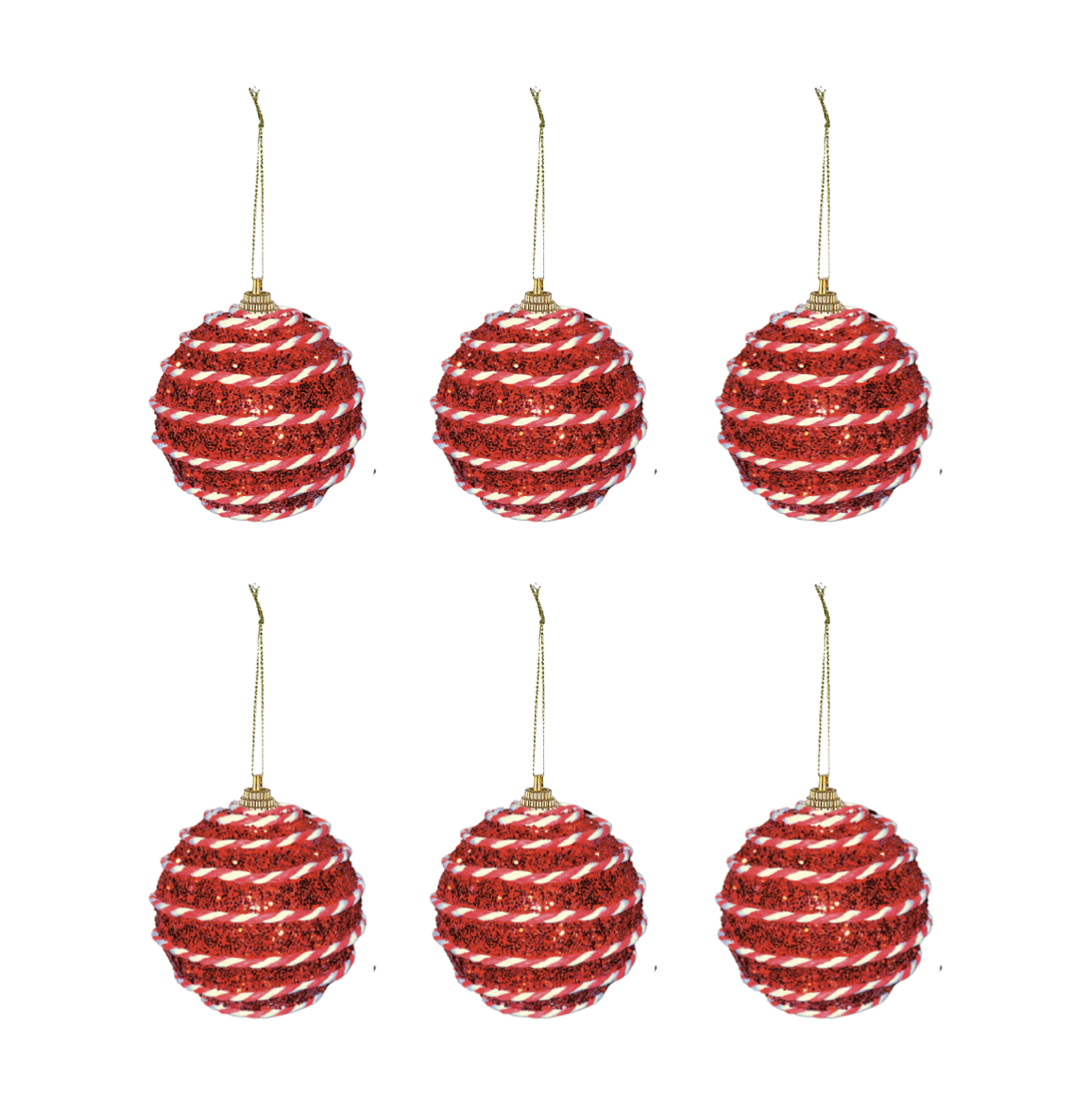Large Glitter Bauble Christmas Tree Decorations - 6 Pack | Shop Today ...