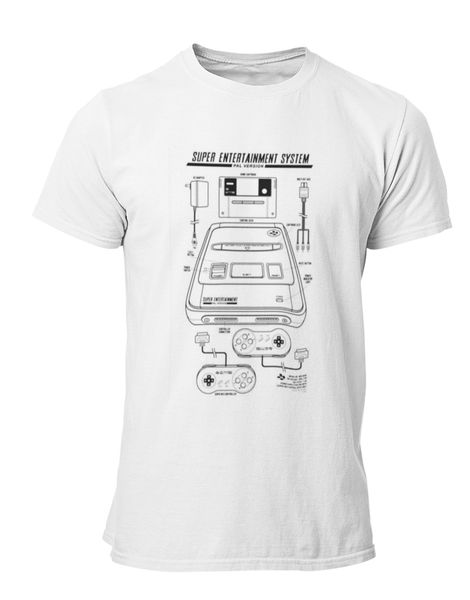 PepperSt Mens White T-Shirt - Super Entertainment System