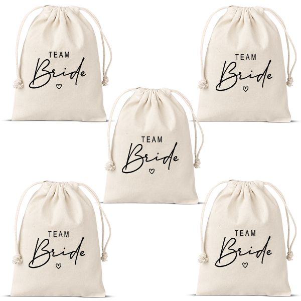 Team Bride Drawstring Bags - Set of 5