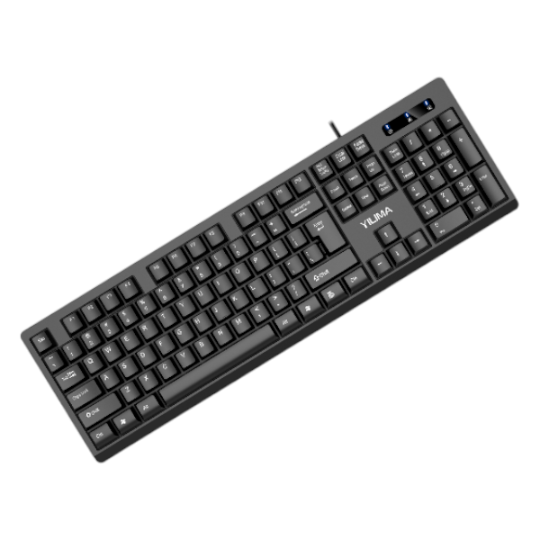 YILIMA - QS-520 - Wired Keyboard With Responsive &amp; Quiet Typing - Black
