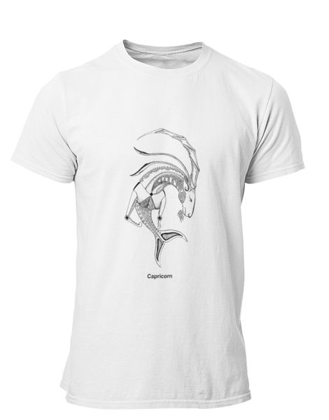 PepperSt Mens White T-Shirt - Capricorn