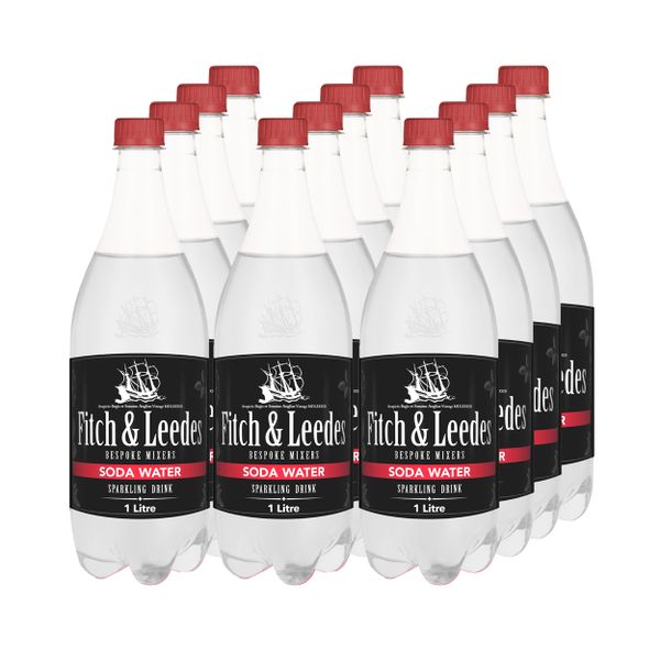 Fitch &amp; Leedes Soda Water 1L Plastic x 12