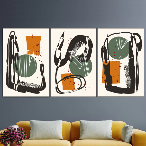 Set Of 3 - 28X40Cm - Abstract Shapes image