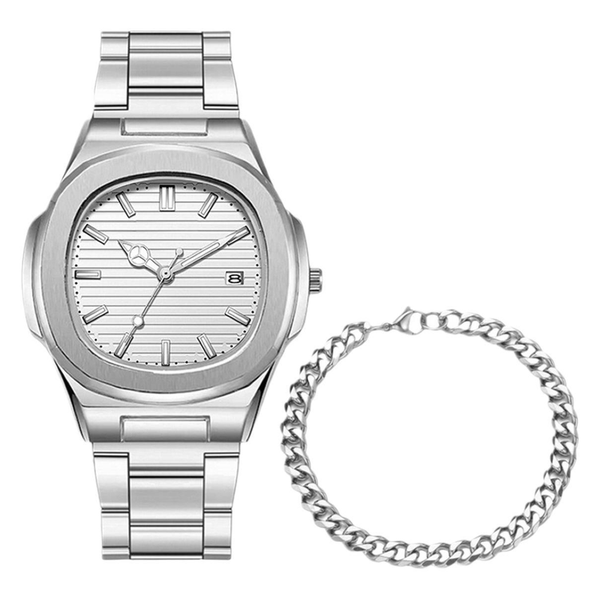 Men Quartz Movement Watch Waterproof, Matching Bracelet