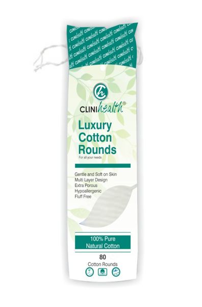 Clinihealth - Luxury Cotton Rounds 80's x 5