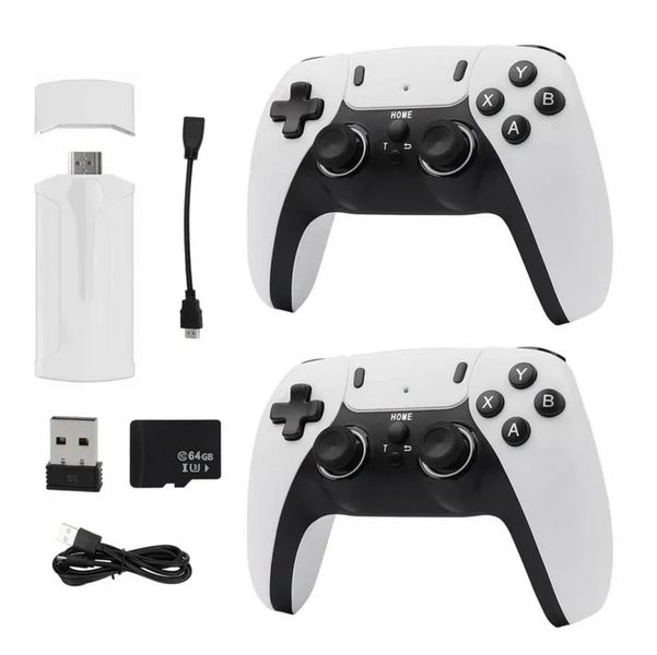 4K HD Game Stick With 21743 Games 2 Wireless 2.4G Controls &amp; 64GB SD Card