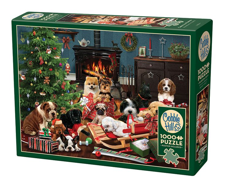 Cobble Hill Christmas Puppies 1000 Piece Puzzle