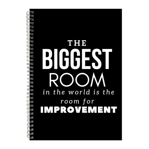 Improvement A4 Notebook Spiral Lined Motivational Saying Graphic Notepad143