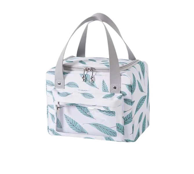 Insulated Lunch Box Cooler Tote with Front PVC Pocket &amp; Adjustable Strap