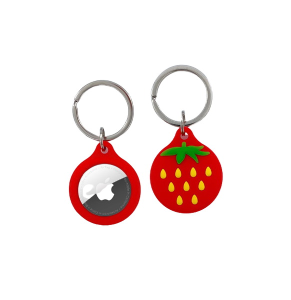 Apple Airtag Silicone Cover - Strawberry Novelty Key Ring