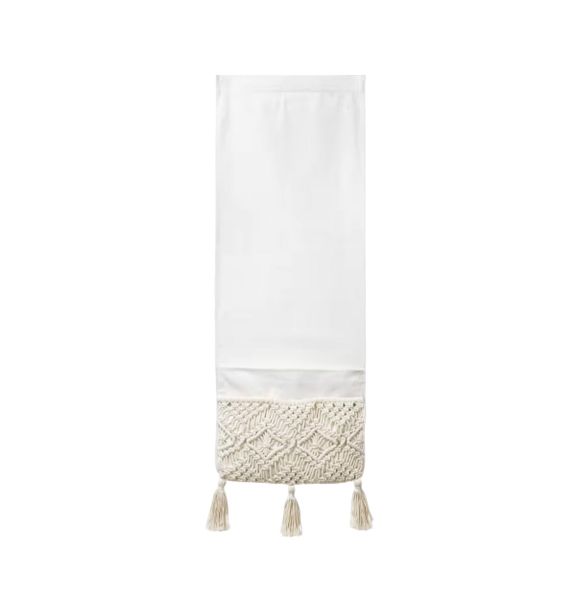Macrame Sofa Armrest Storage Bag - White Hanging Couch Organiser