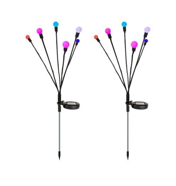 Pack of 2 6 LED Multi-Color Solar Starburst Outdoor Light
