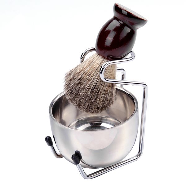 Men's Stainless Steel Shaving Brush Set
