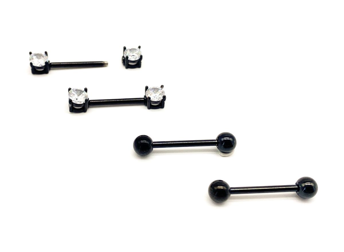 Fabulae Black Steel Nipple Bar Set, Naomi Shop Today. Get it Tomorrow!