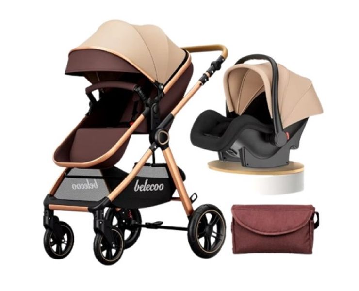 Belecoo X1 Stroller 3-in-1 Travel System -Khaki