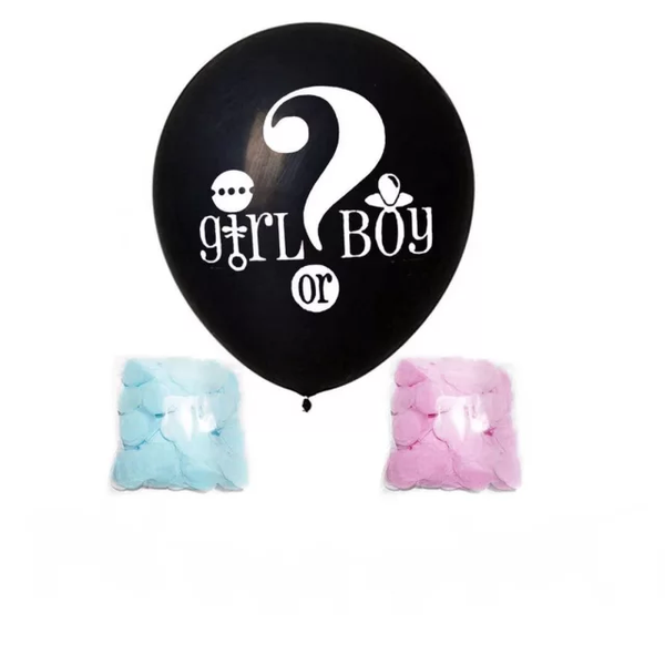 HIGH QUALITY 36inch Gender Reveal Balloon with ? -Inc Pink&amp;Blue Confetti