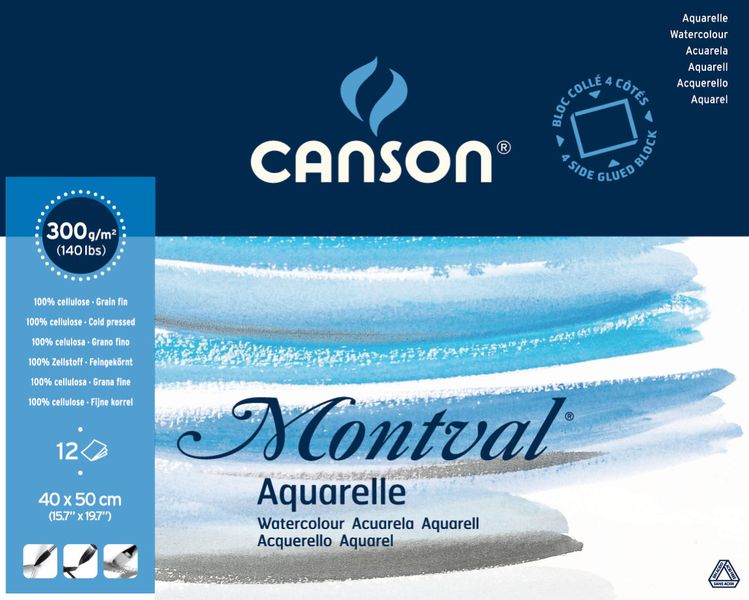 Canson Montval Pad 4Sides 12S 40X50 300G