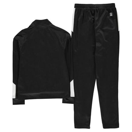 Sondico Junior Boys Strike Tracksuit Black White Parallel