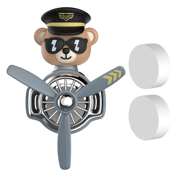 Airplane Design Car Freshener With Rotating Propellers - Cologne - Black