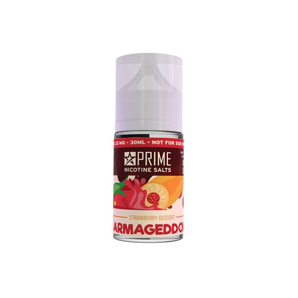 30ml Prime Nicotine Salts Vape Juice 25MG - Strawberry Dessert Armageddon