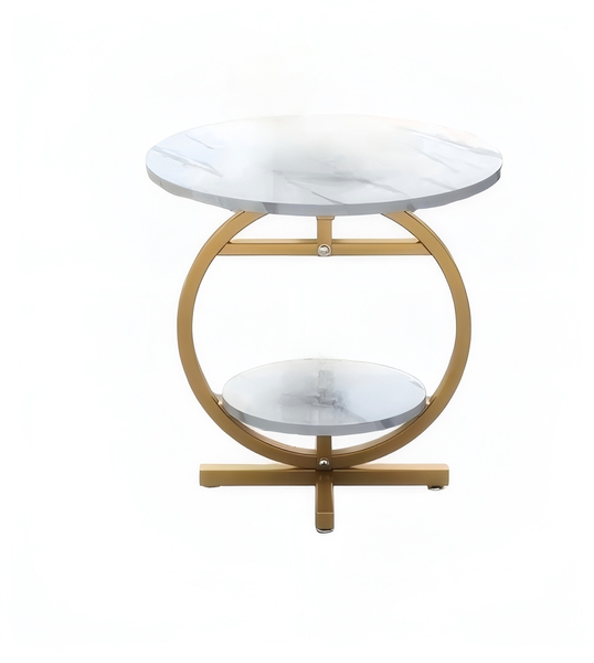 2 Tier End Table, O Shaped Side Table