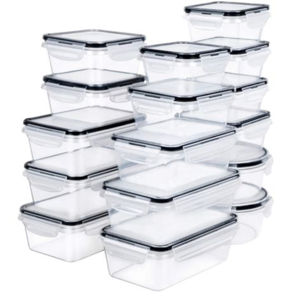 16-Piece Food Storage Container Set with Lids: Stackable, Clear Design