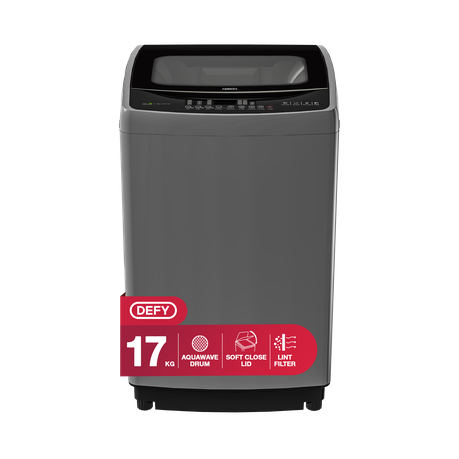 Defy 17KG DTL153 Top Loader Washing Machine Silver Inox