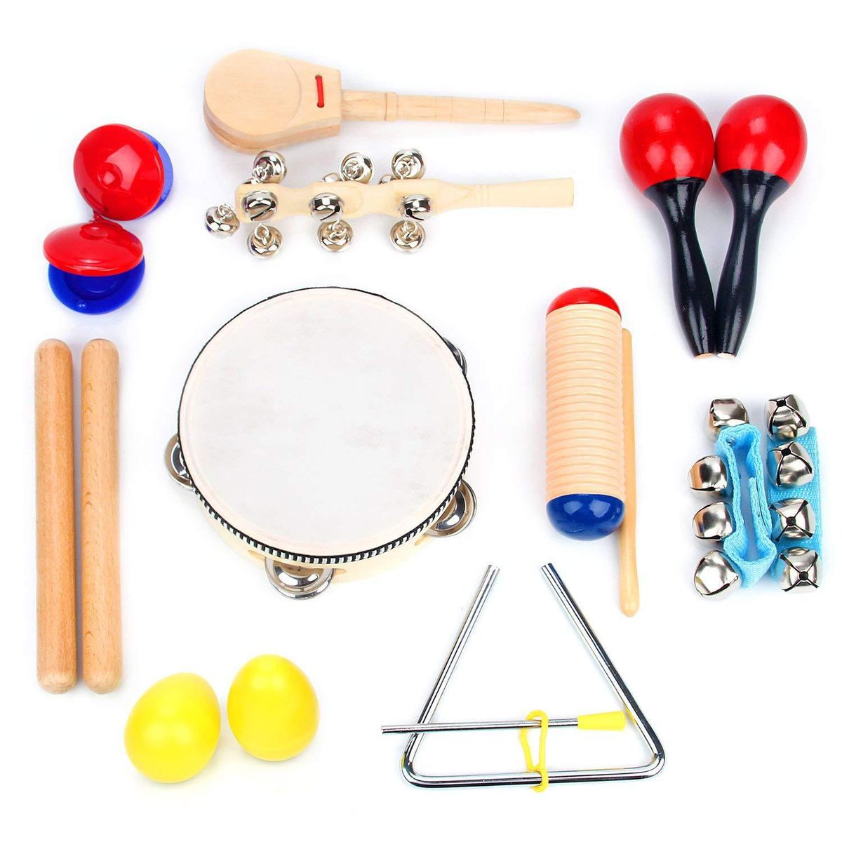 Wooden Musical Instrument Set for Kids, Babies & Toddlers 18 Pieces