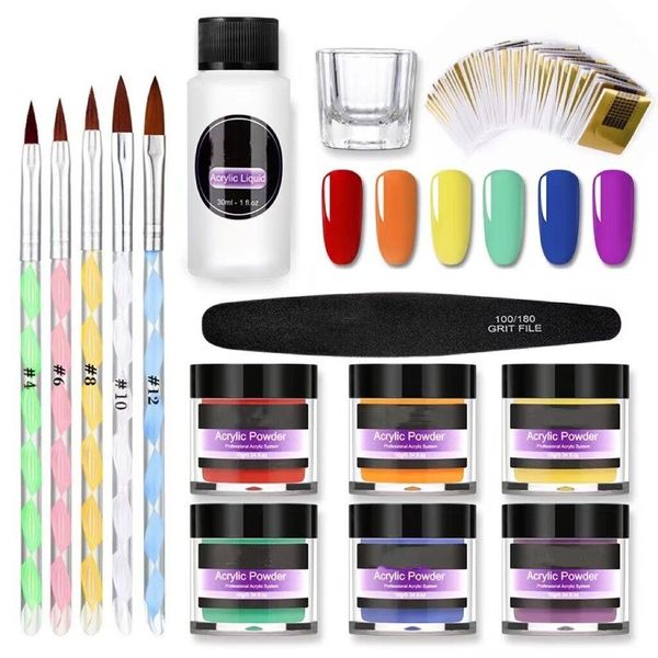 6 Colour Acrylic Nails Sculpture Kit