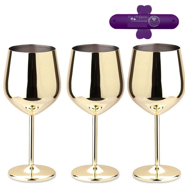 550ml Stainless steel stemmed wine cups