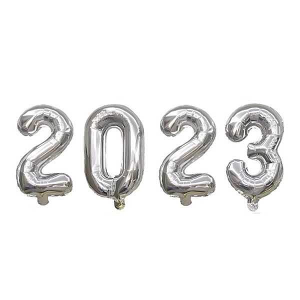 New Year Numbers Silver Foil Balloons New years Party Decoration