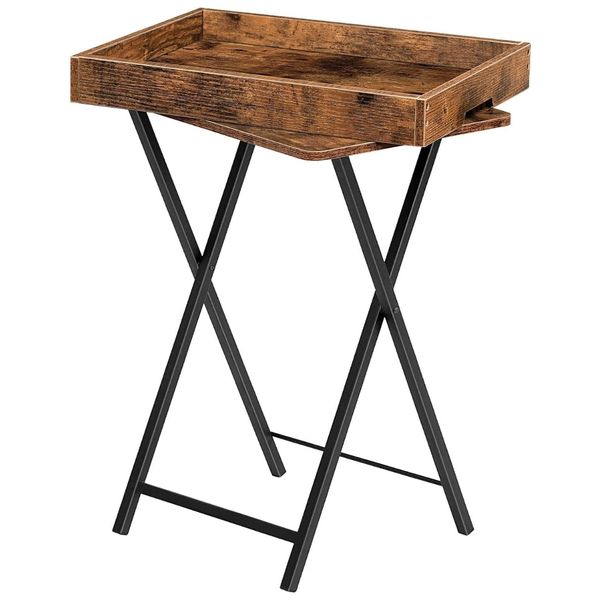 Lifespace Rustic Industrial Butlers TV Tray Side End Table