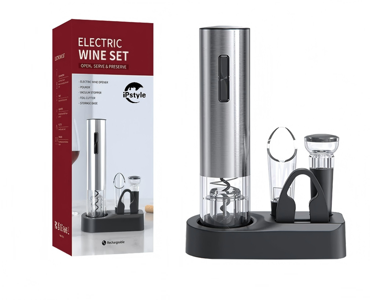 IPSTYLE Rechargeable Electric Corkscrew Wine Opener 5 in 1 Electric