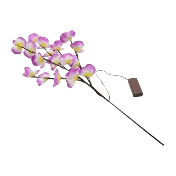 20 LED Orchid Design Lights With Flexible Twig Branches - Purple