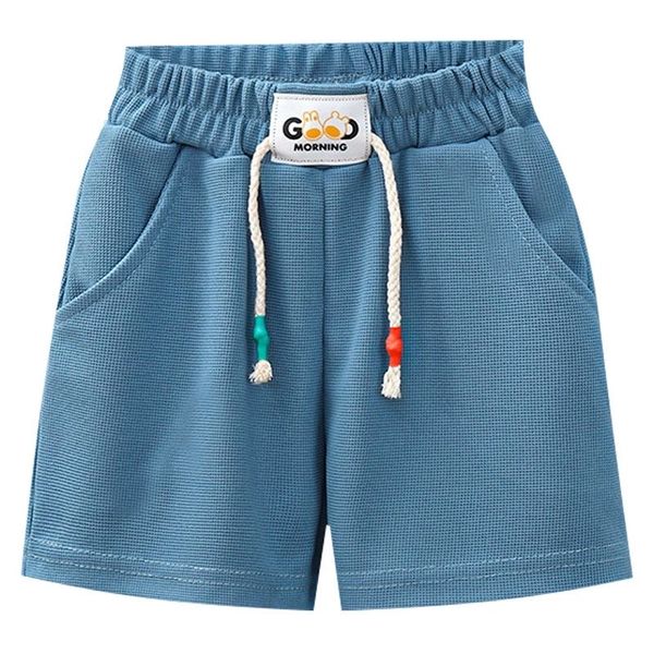 Blue Waffle Jogger Shorts for Boys