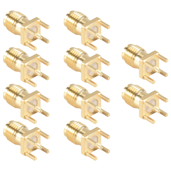 10 x Sma Female Jack Solder Pcb Mount Straight Rf Compatible with Universal