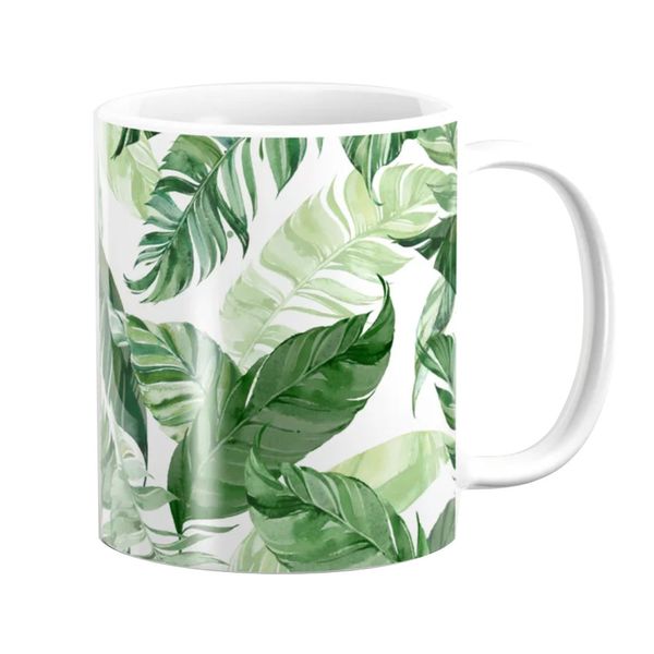 Pappa Joe - Water Colour Green Leaves Mug