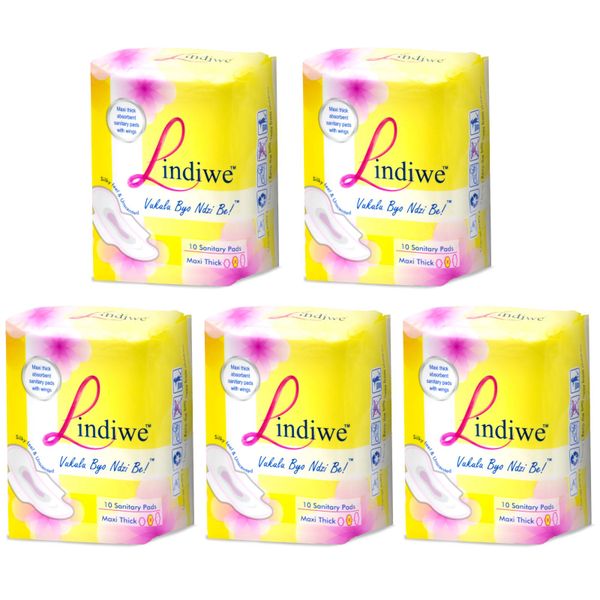 Lindiwe Sanitary Pads Maxi Thick 5Packs x 10 Pads (50)