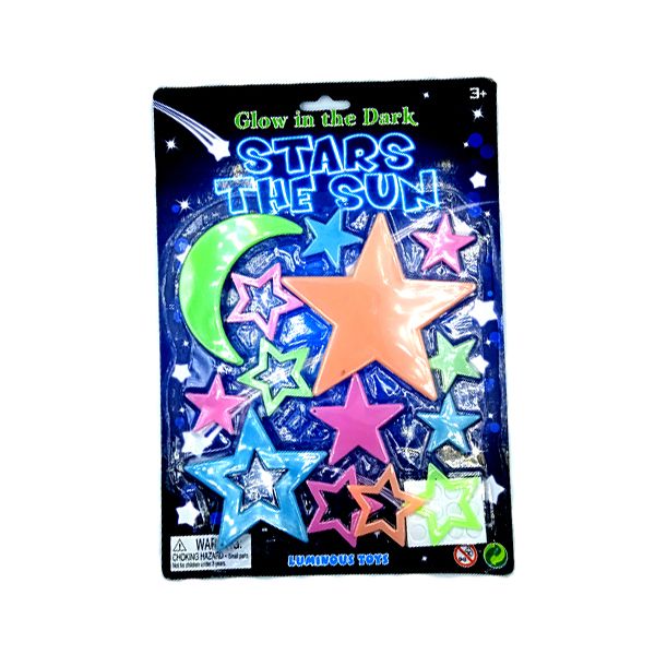 Colourful Glow in the Dark Stars & Moon Sticker Pack 14 Piece Buy