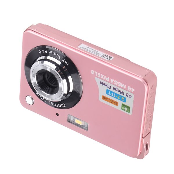 4K 48MP Camera, 2.7in Display, 8x Zoom, Vlogging, Pink