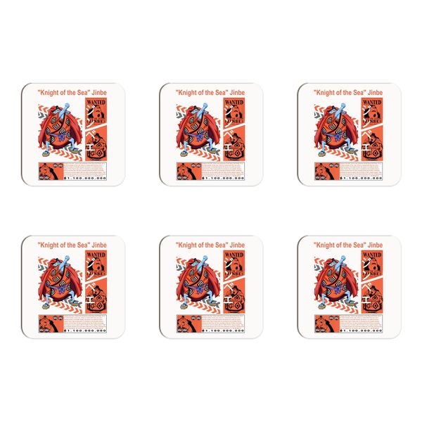 One Piece Knight of the Sea Jinbe Coasters - Set of 6