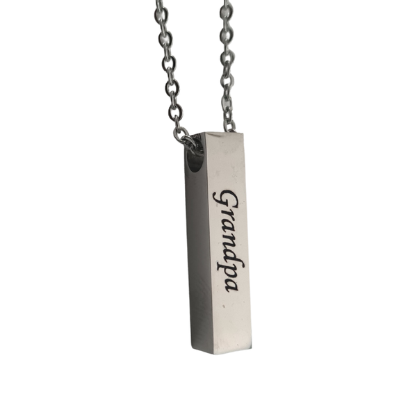 Grandpa Memorial Pendant &amp; Chain - Stainless Steel Cremation Jewellery