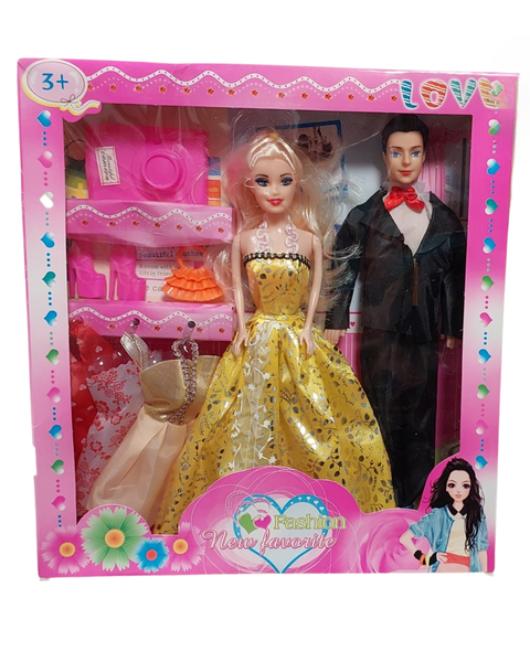 Fashion Dolls in a Pair with a Ball Gown