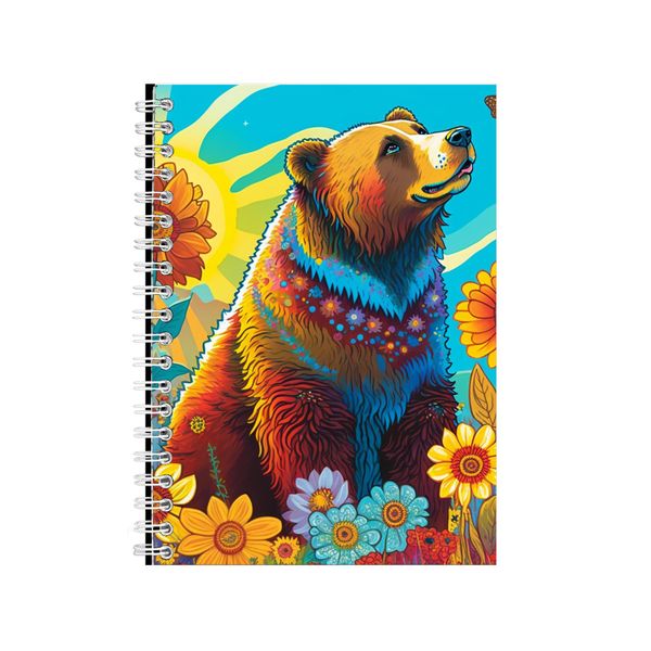 Sunflower Polar Bear Looking Up Notebook Animal Gift Idea A4 Notepad Pad 82
