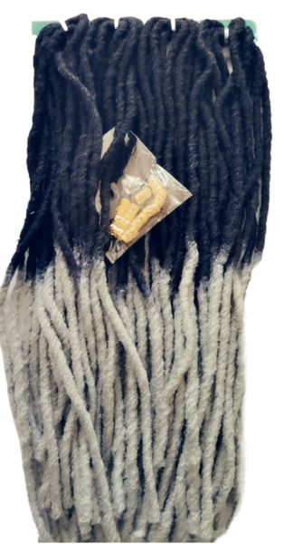 Grey Ombre Natural Faux Locs