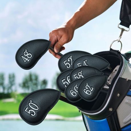 9Pack PU Leather Golf Iron Head Cover Durable Club Headcover Protection  Sleeve with Sticker Closure Printed