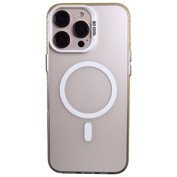 Solid Phone Case with White Mag Safe Compatible with Iphone 16 Pro - Clear